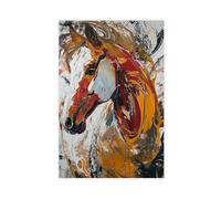 XFATGIA Poster sur toile représentant un cheval coloré - Décoration murale pour salon, chambre à coucher - 50 x 75 cm