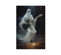 XFATGIA Poster sur toile représentant un fantôme jouant de la guitare - Décoration murale pour salon, chambre à coucher - 40 x 60 cm