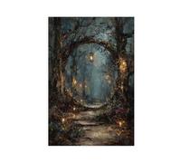 XFATGIA Poster sur toile représentant un portail de la forêt d'hiver - Décoration murale pour salon, chambre à coucher - 50 x 75 cm