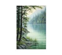XFATGIA Poster sur toile Summer Lake pour décoration de chambre à coucher, bureau, chambre, cadeau 30 x 45 cm