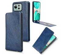 XFDSFDL® Cas de pour ASUS Zenfone 12 Ultra AI2501 (6,78 Pouces) Verticale PU Cuir Housse Haut et Bas Ouvrir Étui avec Support Portefeuille Coque de Protection Bleu