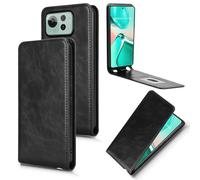 XFDSFDL® Cas de pour ASUS Zenfone 12 Ultra AI2501 (6,78 Pouces) Verticale PU Cuir Housse Haut et Bas Ouvrir Étui avec Support Portefeuille Coque de Protection Noir