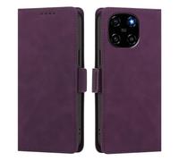 XFDSFDL® Cas de pour Blackview Color 6 (6,67 Pouces) PU Cuir Housse Cadre Photo Portefeuille Étui Retro Givré avec Supports Recharge sans Fil Protection Coque Violet