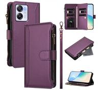 XFDSFDL® Cas de pour Blackview Oscal Modern 8 / Color 8 (6,75 Pouces) PU Cuir Housse Lanière Flip Coque avec Supports et Magnétique Fermeture 9 Fente Eclair Portefeuille Protection Cas Violet