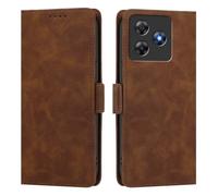 XFDSFDL® Cas de pour Blackview Wave 8/ 8C (6,56 Pouces) PU Cuir Housse Cadre Photo Portefeuille Étui Retro Givré avec Supports Recharge sans Fil Protection Coque Marron
