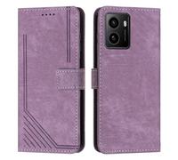 XFDSFDL® Cas de pour HMD Pulse/Pulse Pro/Pulse Pro+ (6,65 Pouces) PU Cuir Housse Flip Coque Impression de Stries avec Support Magnétique Fermeture Portefeuille Étui de Protection Violet