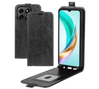 XFDSFDL® Cas de pour Honor X6b JDY-LX1 / JDY-LX2 (6,56 Pouces) Verticale PU Cuir Housse Haut et Bas Ouvrir Étui avec Magnétique Fermeture Portefeuille Shell de Protection Noir