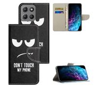XFDSFDL® Cas de pour Motorola Moto G15/ G15 Power (6,72 Pouces) PU Cuir Housse Flip Coque Yeux Sombres Motif avec Built Stand et Magnétique Fermeture Portefeuille Protection Étui 01