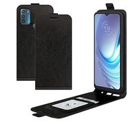 XFDSFDL® Cas de pour Motorola Moto G50 (6,5 Pouces) Verticale PU Cuir Housse Up and Down Open Étui avec Magnétique Fermeture Portefeuille Shell de Protection, Noir
