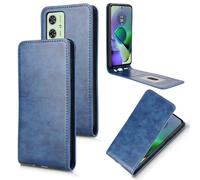 XFDSFDL® Cas de pour Motorola Moto G54/ G54 Power XT2343 (6,5 Pouces) Verticale PU Cuir Housse Haut et Bas Ouvrir Étui avec Support Portefeuille Coque de Protection Bleu