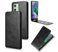 XFDSFDL® Cas de pour Motorola Moto G54/ G54 Power XT2343 (6,5 Pouces) Verticale PU Cuir Housse Haut et Bas Ouvrir Étui avec Support Portefeuille Coque de Protection Noir