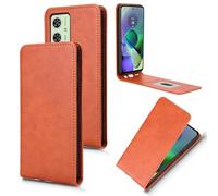 XFDSFDL® Cas de pour Motorola Moto G54/ G54 Power XT2343 (6,5 Pouces) Verticale PU Cuir Housse Haut et Bas Ouvrir Étui avec Support Portefeuille Coque de Protection Marron