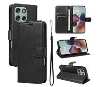 XFDSFDL® Cas de pour Motorola Moto G56 XT2529-2 (6,72 Pouces) PU Cuir Housse avec Flip Coque Support Magnétique Fermeture Portefeuille Étui de Protection Noir