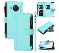 XFDSFDL® Cas de pour Nokia X10 / X20 TA-1350 / TA-1341 (6,65 Pouces) PU Cuir Housse Lanière Flip Coque avec Supports et Magnétique Fermeture 9 Fente Eclair Portefeuille Protection Cas Vert Menthe