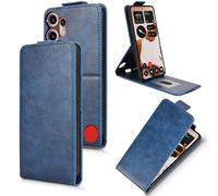 XFDSFDL® Cas de pour Nothing CMF Phone 2 Pro (6,77 Pouces) Verticale PU Cuir Housse Haut et Bas Ouvrir Étui avec Support Portefeuille Coque de Protection Bleu