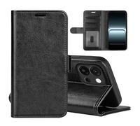 XFDSFDL® Cas de pour OnePlus 13T / 13s PKX110 / CPH2723 (6,32 Pouces) Style Livre PU Cuir Housse Gauche et Droite Ouvrir Étui avec Magnétique Fermeture Portefeuille Shell de Protection Noir