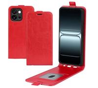 XFDSFDL® Cas de pour OnePlus 13T / 13s PKX110 / CPH2723 (6,32 Pouces) Verticale PU Cuir Housse Haut et Bas Ouvrir Étui avec Magnétique Fermeture Portefeuille Shell de Protection Rouge
