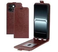 XFDSFDL® Cas de pour OnePlus 13T / 13s PKX110 / CPH2723 (6,32 Pouces) Verticale PU Cuir Housse Haut et Bas Ouvrir Étui avec Magnétique Fermeture Portefeuille Shell de Protection Marron