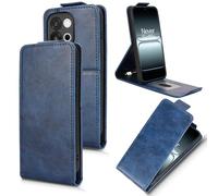 XFDSFDL® Cas de pour OnePlus 13T/13s PKX110/ CPH2723 (6,32 Pouces) Verticale PU Cuir Housse Haut et Bas Ouvrir Étui avec Support Portefeuille Coque de Protection Bleu