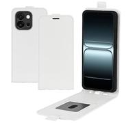 XFDSFDL® Cas de pour OnePlus 13T / 13s PKX110 / CPH2723 (6,32 Pouces) Verticale PU Cuir Housse Haut et Bas Ouvrir Étui avec Magnétique Fermeture Portefeuille Shell de Protection Blanc
