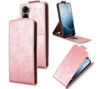 XFDSFDL® Cas de pour Oppo A6x CPH2783/ CPH2819 (6,75 Pouces) Verticale PU Cuir Housse Haut et Bas Ouvrir Étui avec Support Portefeuille Coque de Protection Or Rose