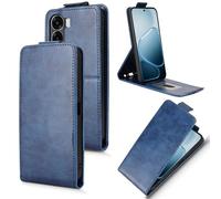 XFDSFDL® Cas de pour Oppo A6x CPH2783/ CPH2819 (6,75 Pouces) Verticale PU Cuir Housse Haut et Bas Ouvrir Étui avec Support Portefeuille Coque de Protection Bleu