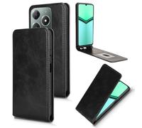 XFDSFDL® Cas de pour Realme C61/ C63 4G RMX3939/ RMX3930 (6,74 Pouces) Verticale PU Cuir Housse Haut et Bas Ouvrir Étui avec Support Portefeuille Coque de Protection Noir