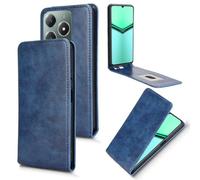 XFDSFDL® Cas de pour Realme C61/ C63 4G RMX3939/ RMX3930 (6,74 Pouces) Verticale PU Cuir Housse Haut et Bas Ouvrir Étui avec Support Portefeuille Coque de Protection Bleu