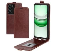 XFDSFDL® Cas de pour Realme C71 RMX5303 (6,67 Pouces) Verticale PU Cuir Housse Haut et Bas Ouvrir Étui avec Magnétique Fermeture Portefeuille Shell de Protection Marron
