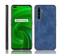 XFDSFDL® Cas de pour Realme X50 Pro 5G (6,44 Pouces) Ultra Mince PC Dur Coque Cuir de Vache Motif PU Case Placage Housse Protection Bleu
