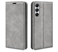 XFDSFDL® Cas de pour Samsung Galaxy A05s SM-A057 (6,7 Pouces) PU Cuir Housse Flip Coque Rétro Motif avec Built Stand et Magnétique Auto-Adsorption Portefeuille Protection Cas Gris
