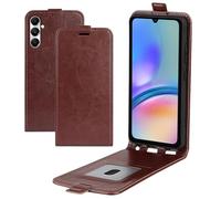 XFDSFDL® Cas de pour Samsung Galaxy A05s SM-A057 (6,7 Pouces) Verticale PU Cuir Housse Haut et Bas Ouvrir Étui avec Magnétique Fermeture Portefeuille Shell de Protection, Marron