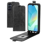 XFDSFDL® Cas de pour Samsung Galaxy A17 SM-A176 (6,7 Pouces) Verticale PU Cuir Housse Haut et Bas Ouvrir Étui avec Magnétique Fermeture Portefeuille Shell de Protection Noir