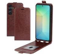 XFDSFDL® Cas de pour Samsung Galaxy S25 SM-S931 (6,2 Pouces) Verticale PU Cuir Housse Haut et Bas Ouvrir Étui avec Magnétique Fermeture Portefeuille Shell de Protection Marron