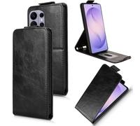 XFDSFDL® Cas de pour Samsung Galaxy S26 Ultra SM-S948 (6,9 Pouces) Verticale PU Cuir Housse Haut et Bas Ouvrir Étui avec Support Portefeuille Coque de Protection Noir