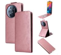 XFDSFDL® Cas de pour TCL 50 Nxtpaper/ 50 Pro Nxtpaper (6,8 Pouces) Verticale PU Cuir Housse Haut et Bas Ouvrir Étui avec Support Portefeuille Coque de Protection Or Rose