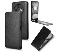 XFDSFDL® Cas de pour Tecno Spark 30C kl5 (6,67 Pouces) Verticale PU Cuir Housse Haut et Bas Ouvrir Étui avec Support Portefeuille Coque de Protection Noir