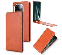 XFDSFDL® Cas de pour Vivo iQOO Z9s Pro/ T3 Pro (6,77 Pouces) Verticale PU Cuir Housse Haut et Bas Ouvrir Étui avec Support Portefeuille Coque de Protection Marron