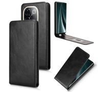 XFDSFDL® Cas de pour Vivo iQOO Z9s Pro/ T3 Pro (6,77 Pouces) Verticale PU Cuir Housse Haut et Bas Ouvrir Étui avec Support Portefeuille Coque de Protection Noir
