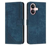 XFDSFDL® Cas de pour Vivo V60 Lite V2530 (6,77 Pouces) PU Cuir Housse Flip Coque Impression de Stries avec Support Magnétique Fermeture Portefeuille Étui de Protection Bleu