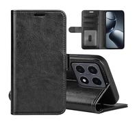 XFDSFDL® Cas de pour Xiaomi 15T 25069PTEBG (6,83 Pouces) Style Livre PU Cuir Housse Gauche et Droite Ouvrir Étui avec Magnétique Fermeture Portefeuille Shell de Protection Noir