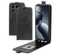 XFDSFDL® Cas de pour Xiaomi 15T 25069PTEBG (6,83 Pouces) Verticale PU Cuir Housse Haut et Bas Ouvrir Étui avec Magnétique Fermeture Portefeuille Shell de Protection Noir