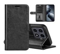 XFDSFDL® Cas de pour Xiaomi 15T Pro 2506BPN68G (6,83 Pouces) Style Livre PU Cuir Housse Gauche et Droite Ouvrir Étui avec Magnétique Fermeture Portefeuille Shell de Protection Noir