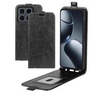 XFDSFDL® Cas de pour Xiaomi 15T Pro 2506BPN68G (6,83 Pouces) Verticale PU Cuir Housse Haut et Bas Ouvrir Étui avec Magnétique Fermeture Portefeuille Shell de Protection Noir