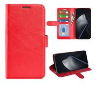 XFDSFDL® Cas de pour Xiaomi 17T (6,59 Pouces) Style Livre PU Cuir Housse Gauche et Droite Ouvrir Étui avec Magnétique Fermeture Portefeuille Shell de Protection Rouge