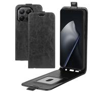 XFDSFDL® Cas de pour Xiaomi 17T (6,59 Pouces) Verticale PU Cuir Housse Haut et Bas Ouvrir Étui avec Magnétique Fermeture Portefeuille Shell de Protection Noir