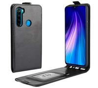 XFDSFDL® Cas de pour Xiaomi Redmi Note 8T (6,3 Pouces) Verticale PU Cuir Housse Up and Down Open Étui avec Magnétique Fermeture Carte Slot Portefeuille Shell de Protection, Noir