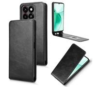 XFDSFDL® Cas de pour ZTE Blade A35/ A55 Z2453 (6,75 Pouces) Verticale PU Cuir Housse Haut et Bas Ouvrir Étui avec Support Portefeuille Coque de Protection Noir