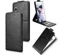 XFDSFDL® Cas de pour ZTE Nubia RedMagic 10 Air NX779J (6,8 Pouces) Verticale PU Cuir Housse Haut et Bas Ouvrir Étui avec Support Portefeuille Coque de Protection Noir