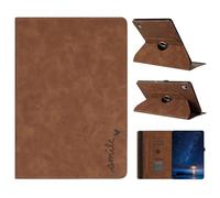 XFDSFDL® Étui pour Apple iPad 11th Gen A16 2025 (10,9 Pouces) PU Cuir Housse Coque Le Sourire Rétro Motif avec Rotation Support et Veille/Réveil Automatique Protection Cas Café